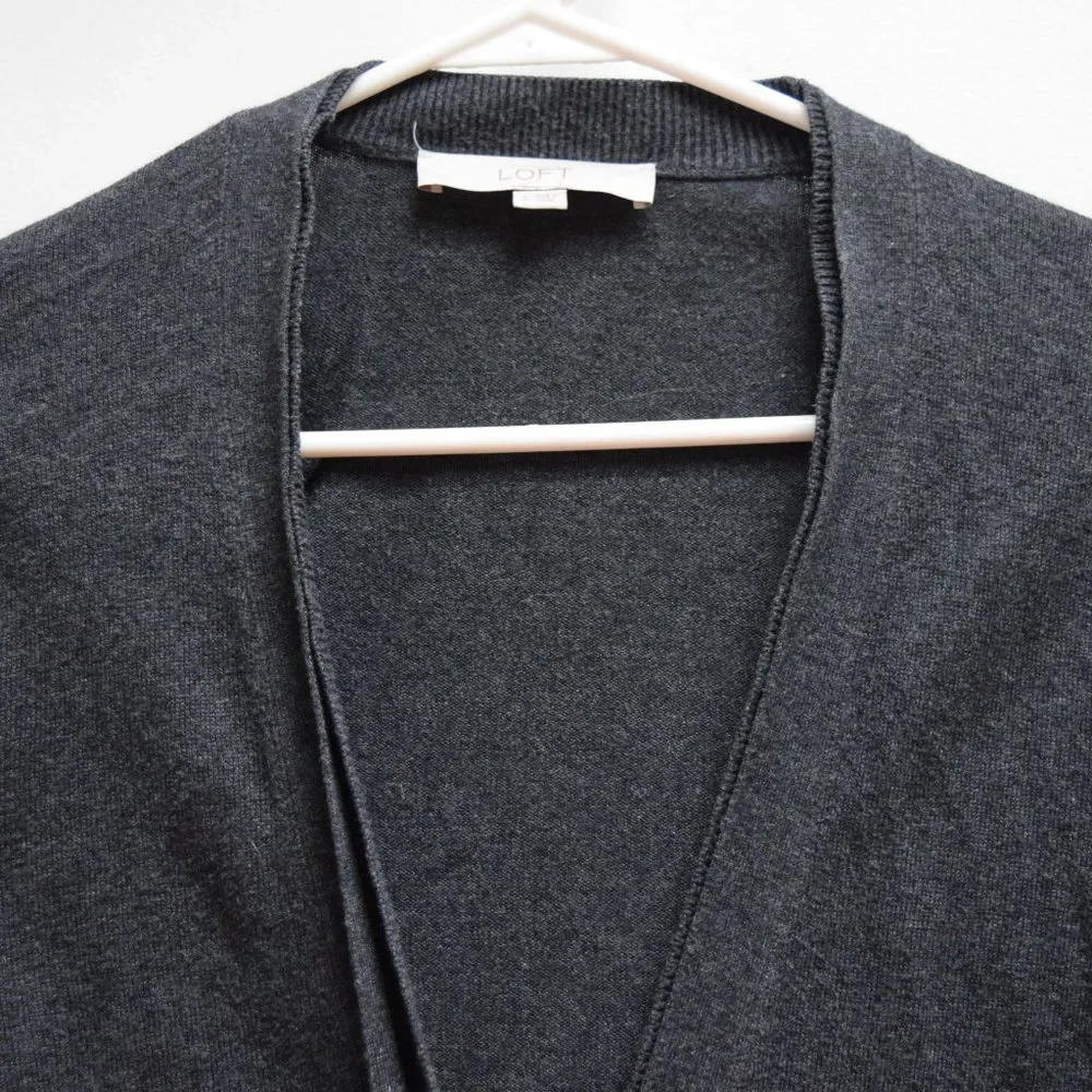 Loft Charcoal Cardigan with Pockets in Women's S - Picture 2 of 9